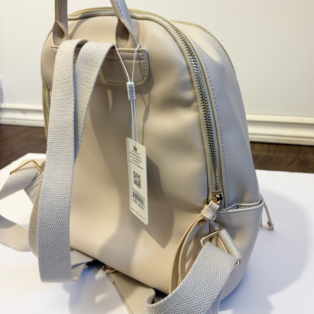 Urban Expressions Cream Quilted Backpack - Picture 4 of 13